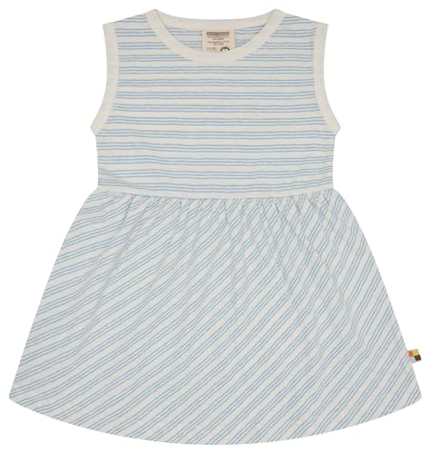 loud + proud Streifen mit Leinen und Bio Baumwolle, GOTS Zertifiziert Vestito da Gioco, Air, 86-92 cm Bambina