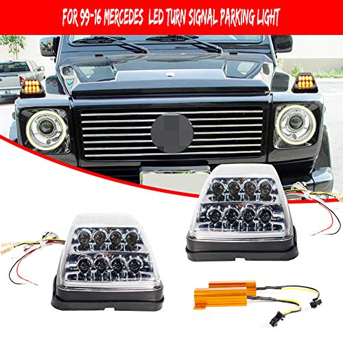 Toptuning Clear Front Turn Signal Light Set For Mercedes G-Class W463 1990-2018 | G500 G550 G63 AMG