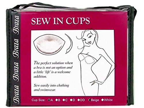 Brazabra BRA2600-A.B Braza Bra Cups Sew In 1pr Sz A Beige Bra Cups Sew In 1pr