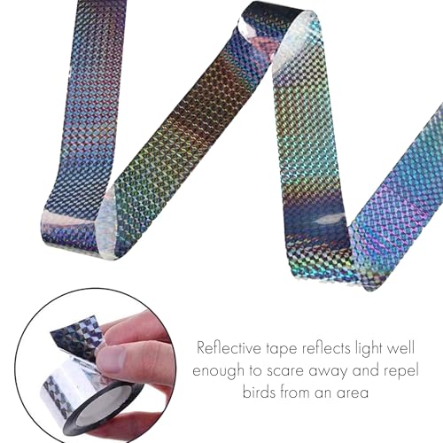 PRADAA Reflective Bird Repellent Scare Tape – 4.8 cm x 50 meters, Double-Sided Deterrent for Balconies, Homes, Gardens, and Farms