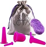 Facial Cupping Set By LOTA Wellness Reduces Fine Lines & Wrinkles, Increases Collagen Production, Increases Blood Flow & Minerals & Includes A FREE Konjac Sponge for Instantly Ageless Appearance