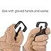 XTACER Tactical Multipurpose D Ring Locking Hanging Hook Link Snap Keychain for Molle Webbing - Black - 4 Piece