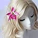 Floral Fall Hula Girl Hawaiian Orchid Flower Hair Clip for Beach HC-11 (White)