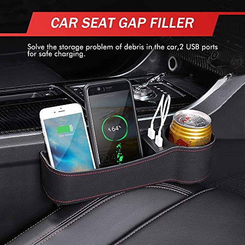 Car Seat Gap Organizer, Car Seat Gap Filler Front Seat with Dual USB