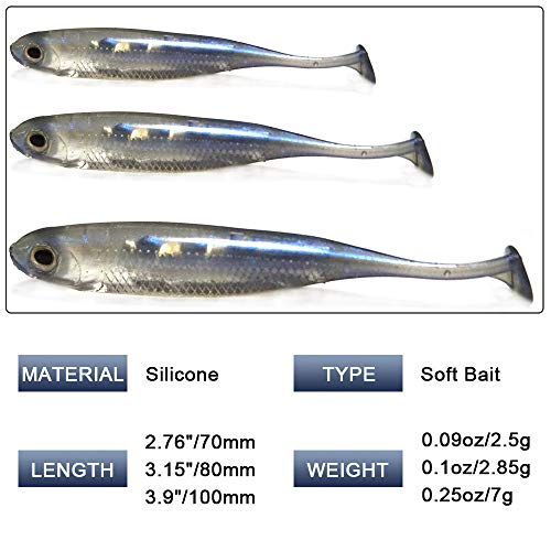 Dr.Fish Softbait Wiggle Shad Soft Plastic Swimbait Fishing Lure