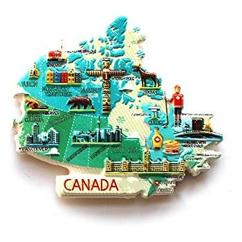 GTNINE Fridge Magnets Canada Map Funny Fridge Magnet Gifts Office Magnet Refrigerator Magnets for Home Fridge Decor Office Desk Decor Car Decor Kitchen