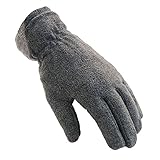 Tsptool Outdoor Polar Fleece Gloves Unisex Thicken Gray Gloves for Adult Winter Warm Gloves