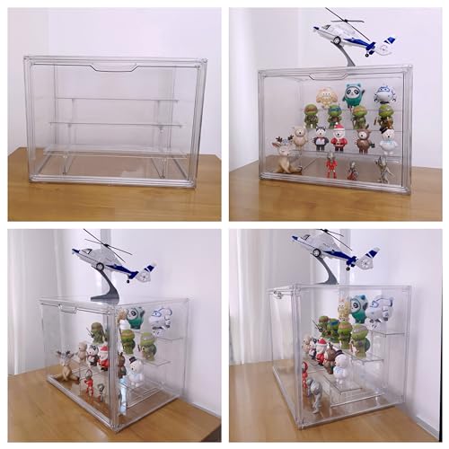 Dasellfa Display Cases for Collections, Plexiglass Display Case, Methacrylate Display Case, Transparent Acrylic Collector's Showcase, with Door, Action Figures, Toys, Miniatures (36 x 23 x 27 cm)