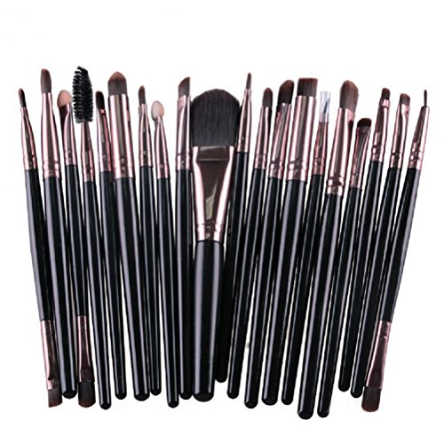 MELADY20pcs Multi-function Black+Coffee Pro Cosmetic Powder Foundation Eyeshadow Eyeliner Lip Makeup Brushes Sets