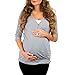 Mother Bee Maternity Criss Cross Maternity and Nursing Wrap Tunic Heather Grey
