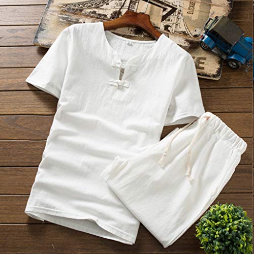 image for Jinjiums Mens 2 Piece Outfits Men's 2 Piece Outfits, Fashion Linen Sho