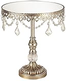 Dahlia Studios Antique Silver Beaded Mirror 12x10 Round Cake Stand