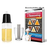 Glass Olive Oil Mister & Salad Oil Sprayer For Healthy Cooking With Oils, Vinegars. Aerosol Free Pump Oil Dispenser by Simply Better Products With A Bonus eGuide to Cooking with Seasonings (Black)