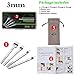Aiskaer White Steel 3mm 1/2/4/6 Prong DIY Diamond Lacing Stitching Chisel Set Leather Craft Kits(3mm)