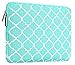 MOSISO Laptop Sleeve Compatible with 12.3 inch Microsoft Surface Pro X/7/6/5/4/3, 11-11.6 inch MacBook Air, Ultrabook with Small Case, Canvas Geometric Pattern Bag Cover, Hot Blue Quatrefoil
