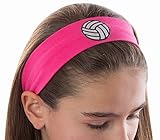 Funny Girl Designs Cotton Volleyball Patch Stretch Headband for Girls Teens and Adults - Volleyball Team Gift