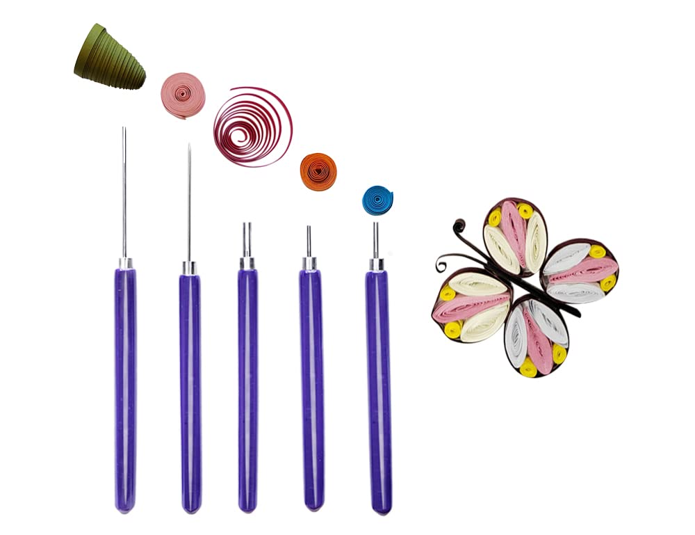 8 Pieces,Quilling Kits,Paper Quilling Tools,Quilling Knitting Board,Quilling Needles,Quilling Curling Coach,Paper Craft DIY Tools,Assorted Sizes Rolling Curling Quilling Needle Pen,XIWUMOER (Blue)