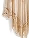 Ghope Women Crochet Bikini Blouse Boho Beach Knitted Top Cover-Up Swimsuit Tunic Beige