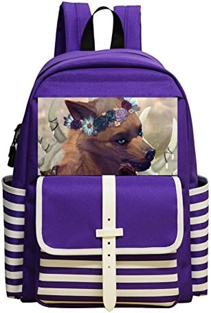 Flowers Wolf Student Backpack School Bag Print Boys&Girls Super Bookbag Break