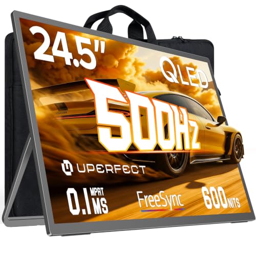UPERFECT 24.5” 500Hz QLED Portable Monitor Gaming 0.1 ms 125% sRGB 2000:1