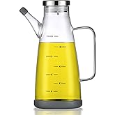 Cucudoner Oil Dispenser for Kitchen,25OZ Oil Bottles Cooking Oil Dispenser with Drip Free Spout and Non Slip Bottom Fits in Home,Kitchen,Barbecue,Party (750ml)