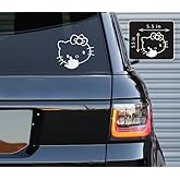 Printbeat Hello Kitty Vinyl Decals Stickers for Cars, Van, Trucks, Laptop (White, 5.5" x 5.5")