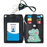 HASFINE Cute ID Badge Holder with Zipper Pocket