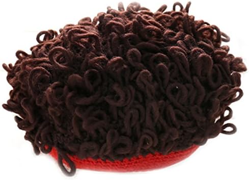 Laymily Handmade Knitting Newborn Baby Explosive Wig Hat Suit Photography Hundred Days Baby Photo Modeling Clothes Handmade Hat Studio Props