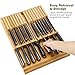 BAYKA Knife Block In-Drawer Knife Holder, Moso Bamboo Kitchen Knife Storage Drawer Organizer, Large Handle Spacing Knife Block Without Knives, Fit for 16 Knives and 1 Sharpener
