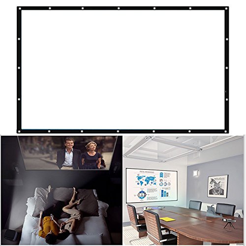 Cewaal Folding Projector Curtain, 4:3 60" Indoor Outdoor Film Theater Movie Projection Screen Curtain Projector Matte White - Thumbnail 5