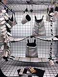 The Kozy Kritter 15 Piece Mint and Coral Plaid Sugar Glider Cage Set