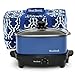West Bend 84915B Versatility Slow Cooker with Insulated Tote and Transport Lid, 5-Quart, Blue