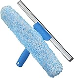 Unger Professional Window Cleaning Tool: 2-in-1 Microfiber Scrubber and Squeegee, 14"