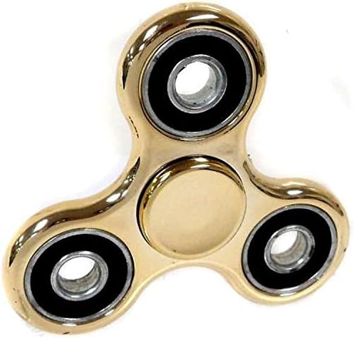 Tri Fidget Hand Spinner, Ultra Fast Bearings, Finger Toy, Great Gift (Metallic Gold)