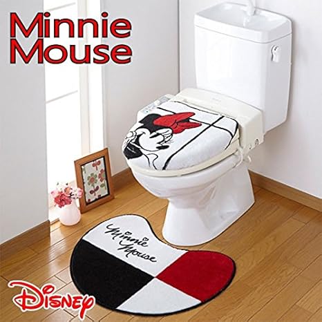 Amazon Ndy 12 シンプルでおしゃれなミニーのトイレ2点セット 蓋カバー トイレマット ディズニー Disney ミニーマウス トイレタリー トイレマット タンクカバー ホーム キッチン オンライン通販