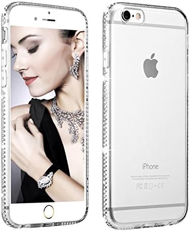 iPhone 8 Case, iPhone 8 Plus Case – CarePro Luxury Glitter Cute Phone Case | Flexible TPU Transparent Rubber Gel Crystal Bling Rhinestone Diamond Ultra Slim Back Case Cover for iPhone 8 Plus / 8 iPh
