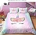 S-ANT Girls Unicorn Duvet Cover Set Pink Bedding Duvet Cover Set Full Girls Printed Modern Lightweight Kids Bedding Set for Teens (NO Comforter Included)