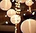 5 Packs White Hanging Paper Round Lanterns Chinese Ball Lanterns 12 inch Decorative for Birthday Bridal Wedding Baby Shower Parties Assorted Sizes (White, 12'')