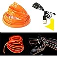 Maxlaxer El Wire Orange Interior Car LED Strip Lights, 5M Neon Wire USB 5V with Fuse Protection for Automotive Interior Decoration, with 6mm Sewing Edge