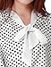 Allegra K Women Bow Neck Polka Dotted Blouses Summer Dressy Tops White L