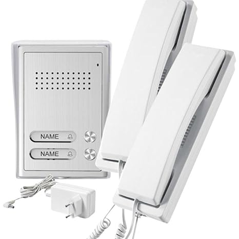 GEV 2-Familienhaus Audio-Türsprechanlage CAB 87354, 5 V, Silber Weiss