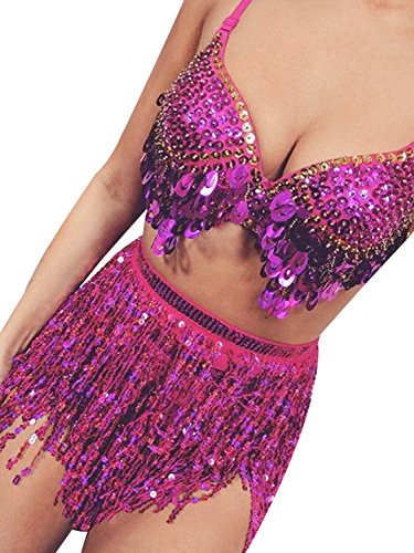 Glamaker women s summer beach wrap sequins tassel mini skirts bel…