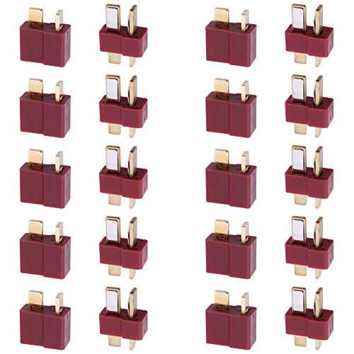 Hobbypark 10 Pairs T-Plug Connectors Male & Female Deans Style For RC LiPo Battery Pack ESC Electric Engine Motor Parts