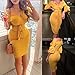 Women’s Strapless Bodycon Pencil Dress – Spring Summer Sexy V-Neck Long Sleeve Bandage Slim Knee-Length Dressthumb 1