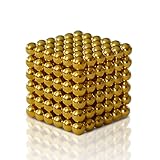 MagneBalls 5MM Magic Ball Set for Office Stress Relief |Desk Sculpture Toy Perfect for Crafts, Jewelry, Education |Fidget Cube Provides Relief for Anxiety, ADHD, Autism, Boredom (Gold)
