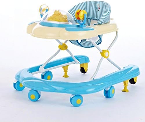 ZHAOJING Baby U-walker Baby Toddler Buggy Rollover Multi-function Folding Music (Color : Blue)