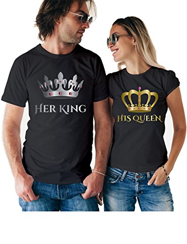 Her King His Queen Matching Couple T Shirts - His and Hers Custom Shirts - Couples Outfits for Him and Her