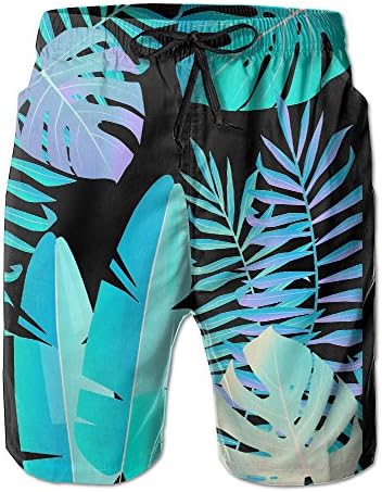Monstera And Banana Leaf Men's Swim Trunks Beach Shorts With Pockets Beach Pants