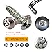 Aootf License Plate Screws- Anti Theft Car Plate Screws Bolts, Stainless Steel Security Fasteners Hardware for Front Rear Tag Plates, with Black Chrome Caps