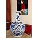 Classic Ming Era Blue and White Porcelain Floral Globular Vase. Globular
